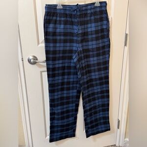 Sonoma Men's Navy and Black Plaid PJ Bottoms
